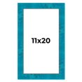 thumbnail image 1 of 11x20 Frame Blue Teal Burl Wood Picture Frame | 1.75 Inch Moulding Width | Interior Frame Depth 0.5, 1 of 8