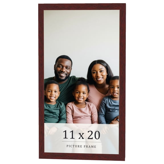 11x20 Frame Brown Solid Wood Picture Frame Width 0.75 Inches | Interior Frame Depth 0.5 Inches |