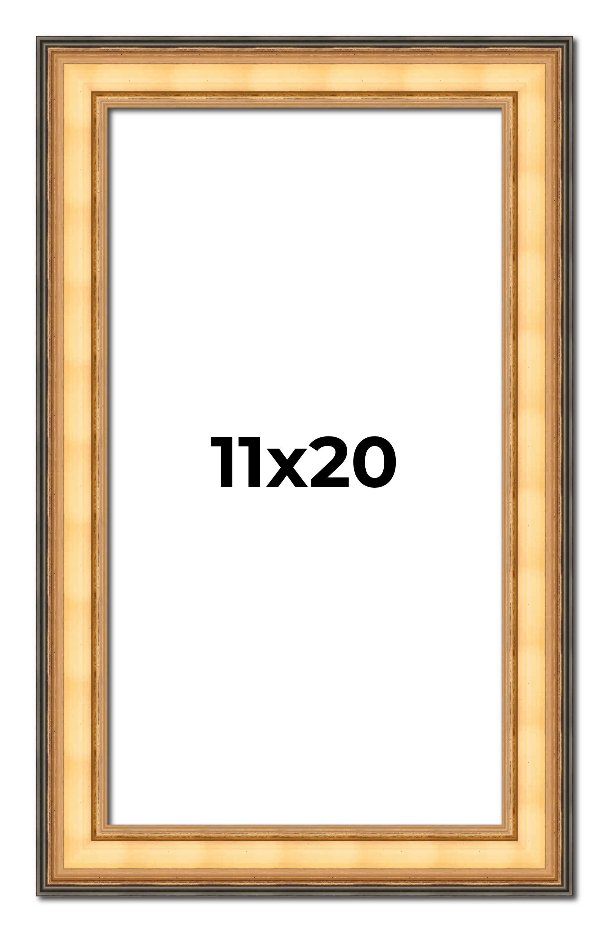 11x20 Frame Gold Plein Aire Solid Wood Picture Frame Width 2 Inches ...