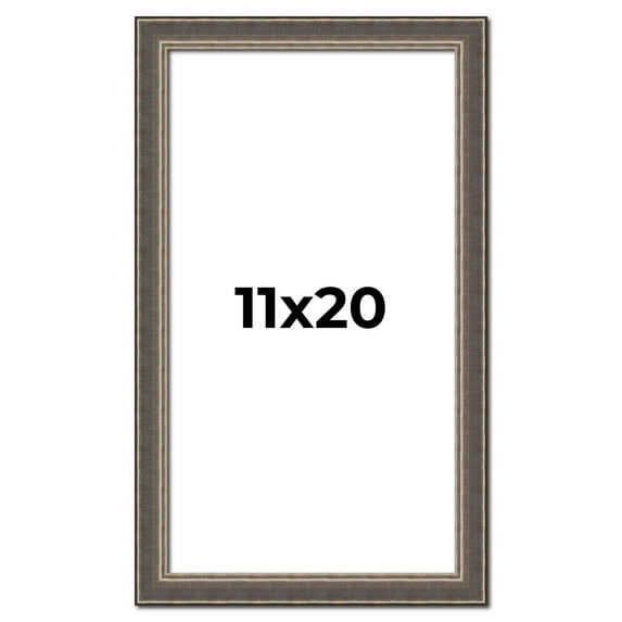 11x20 Frame Silver Real Wood Picture Frame Width 1.25 Inches | Interior Frame Depth 0.5 Inches |