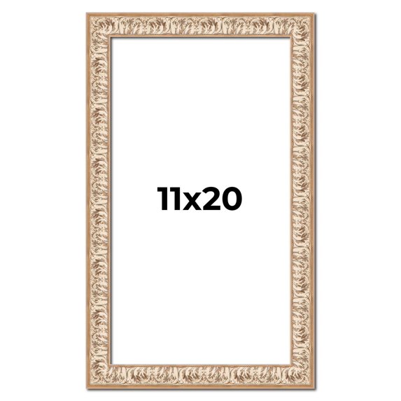 11x20 Frame White Real Wood Picture Frame Width 1.5 inches | Interior Frame Depth 0.5 inches |