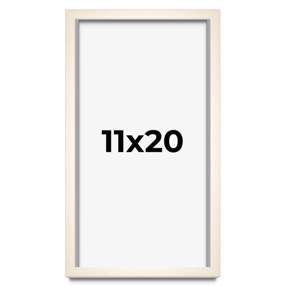 11x20 Frame White Wheat Solid Wood Picture Frame | Moulding Width 0.75 Inches | Interior Depth 0.5