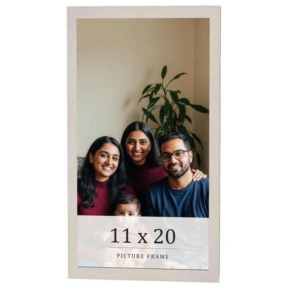 11x20 Frame White Wheat Solid Wood Picture Frame | Moulding Width 0.75 Inches | Interior Depth 0.5