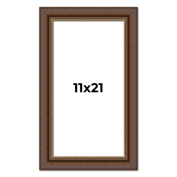11x21 Copper and Brown Real Wood Picture Frame Width 2 inches | Interior Frame Depth 0.5 inches |