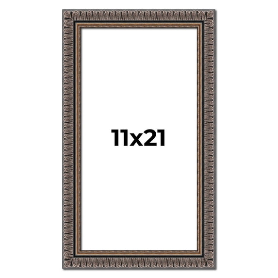 11x21 Frame Black Feather Payton Ornate Solid Wood Picture Frame Width 1.75 Inches | Interior Depth
