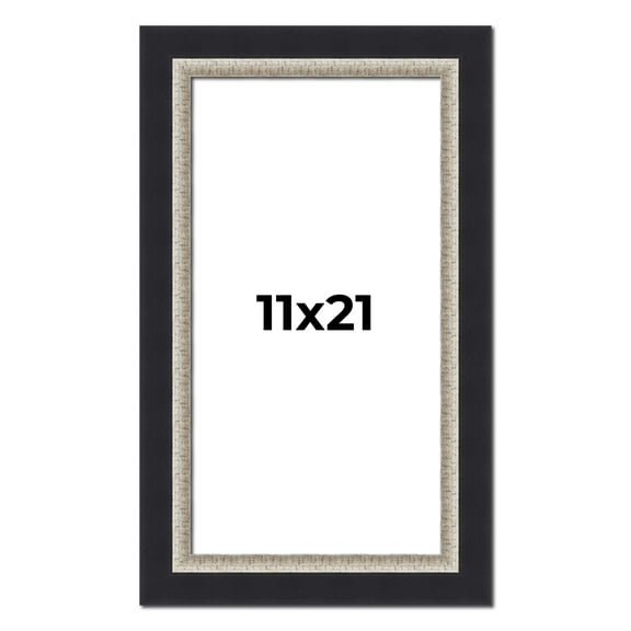 11x21 Frame Black Real Wood Picture Frame Width 2.25 Inches | Interior Frame Depth 0.5 Inches |