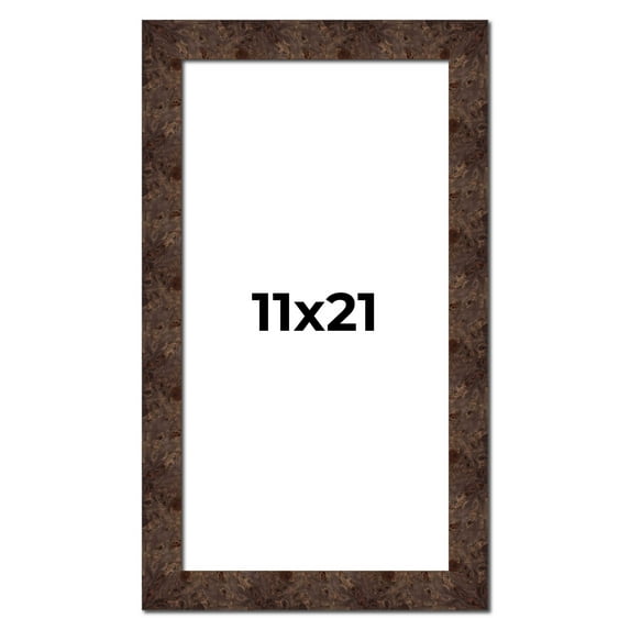 11x21 Frame Brown Burl Real Wood Picture Frame Width 1.625 Inches | Interior Frame Depth 0.5 Inches