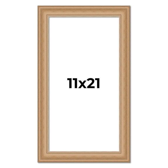 11x21 Frame Charleston Honey Brown Solid Wood Picture Frame Width 1.75 Inches | Interior Depth 0.5