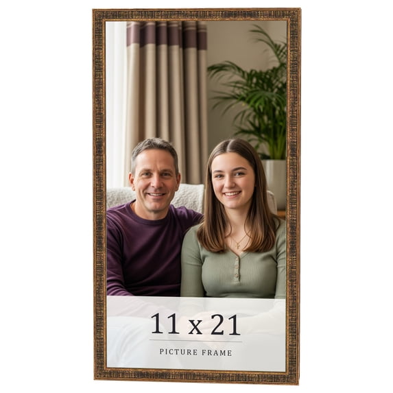 11x21 Frame Gold Kingsley Distressed Solid Wood Picture Frame Width 0.75 Inches | Interior Frame