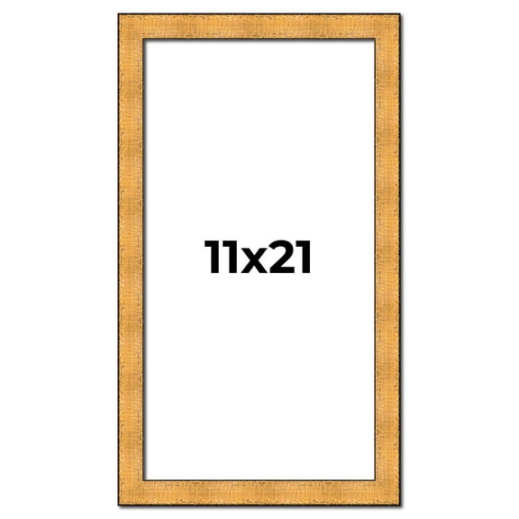 11x21 Frame Gold Rustic Solid Wood Picture Frame | 1.25 Inch Wide Moulding | Rustique Gold