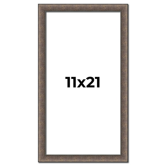 11x21 Frame Silver Real Wood Picture Frame Width 1.25 Inches | Interior Frame Depth 0.5 Inches |