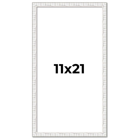 11x21 Frame White Real Wood Picture Frame Width 0.75 inches | Interior Frame Depth 0.5 inches |