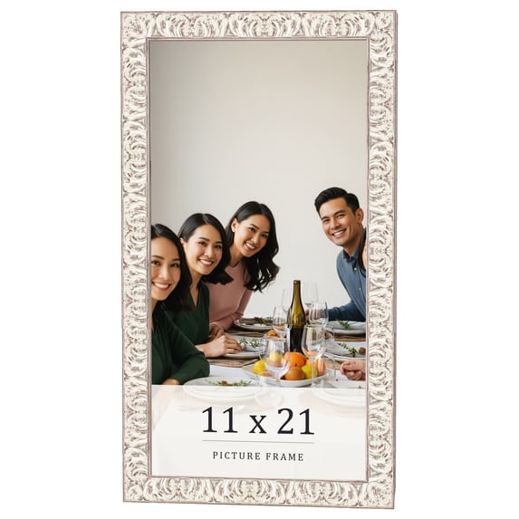 11x21 Frame White Real Wood Picture Frame Width 1.5 inches | Interior Frame Depth 0.5 inches |