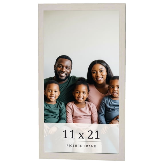 11x21 Frame White Wheat Solid Wood Picture Frame | Moulding Width 0.75 Inches | Interior Depth 0.5
