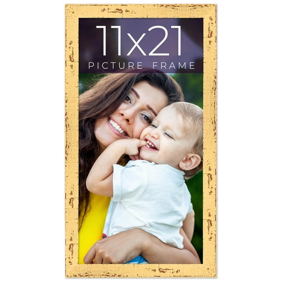 11x21 Frame Yellow Real Wood Picture Frame Width 1.25 inches | Interior Frame Depth 0.5 inches |