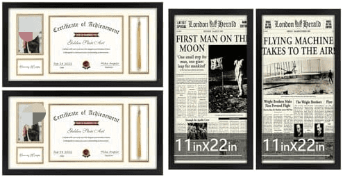 3art Customizable Diploma Frame For 8.5x11 - Real Wood & Glass Frame With Tassel Holder & Double Mat