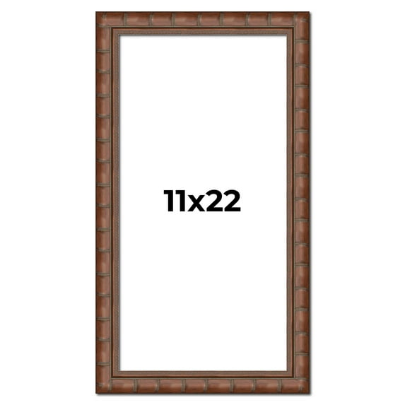 11x22 Dark Brown Bamboo Real Wood Picture Frame Width 1.5 inches | Interior Frame Depth 0.5 inches