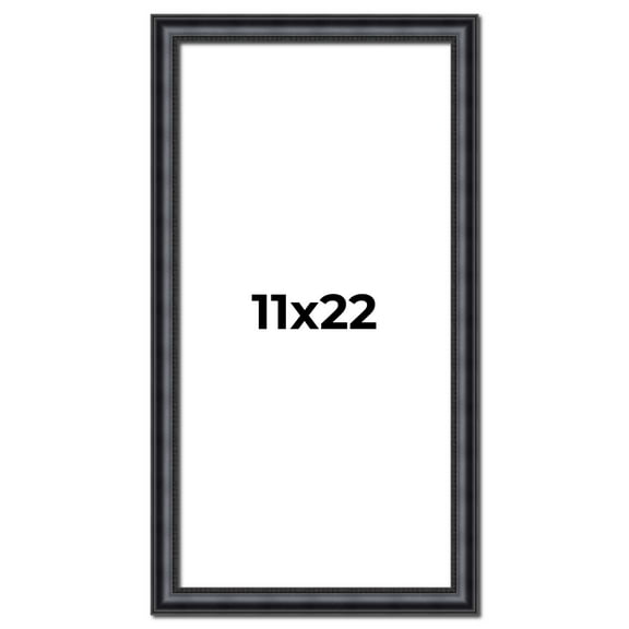 11x22 Frame Black Real Wood Picture Frame Width 1.25 inches | Interior Frame Depth 0.5 inches |