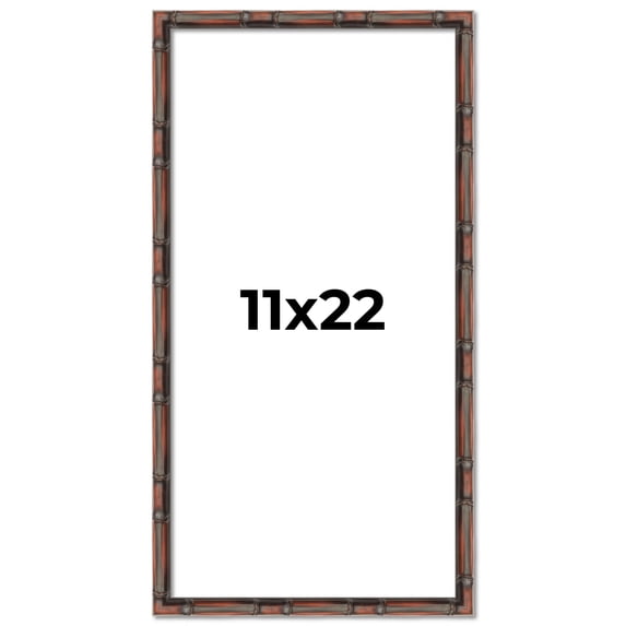 11x22 Frame Brown Bamboo with Dark Coffee/Walnut Finish | Solid Wood Picture Frame Width 0.75