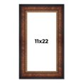 thumbnail image 1 of 11x22 Frame Brown Walnut Gold Ornate Trim Solid Wood Plein Air Picture Frame | 3 Inch Moulding, 1 of 8