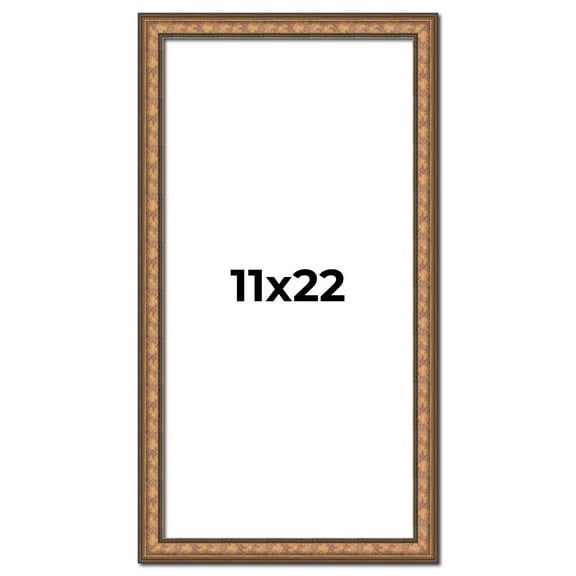 11x22 Frame Gold Real Wood Picture Frame Width 1.25 inches | Interior Frame Depth 0.5 inches |