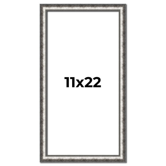 11x22 Frame Silver Real Wood Picture Frame Width 1.125 Inches | Interior Frame Depth 0.5 Inches |