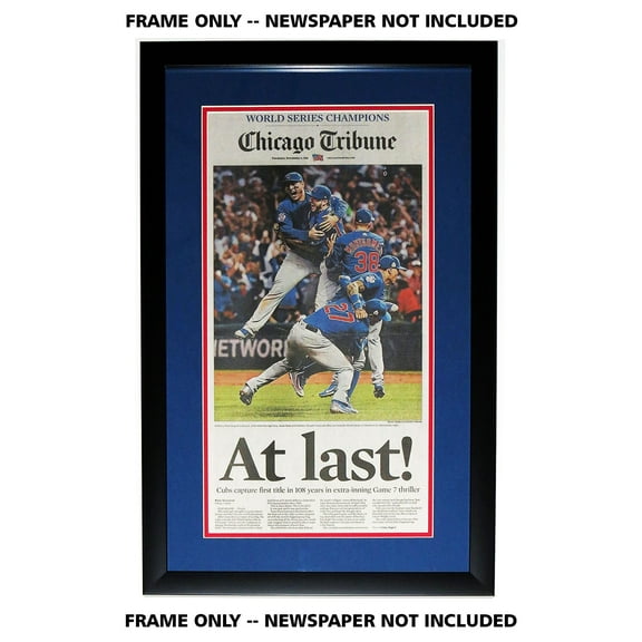 11x22 Newspaper Frame - with Blue and Red Double Mat - Made to Display Newspapers Measuring 11x22