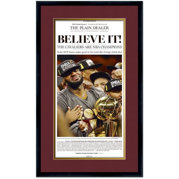 11x22 Newspaper Frame - with Burgundy and Gold Double Mat - Made to Display Newspapers Measuring