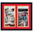 thumbnail image 1 of 11x22 Newspaper Frame - with Red and Yellow Double Mat - Made to Display Newspapers Measuring 11x22, 1 of 5