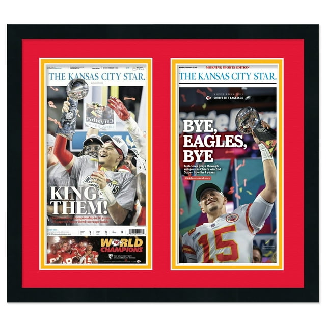 11x22 Newspaper Frame - with Red and Yellow Double Mat - Made to Display Newspapers Measuring 11x22