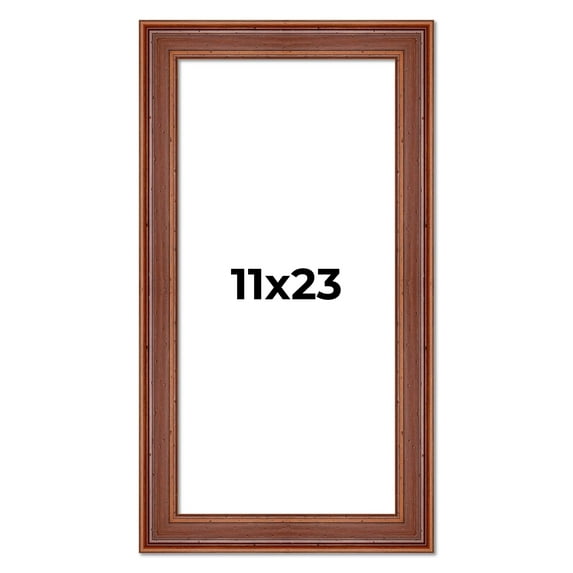 11x23 Frame Brown Old Farmhouse Waxed Board 2" Wide Wood Frame Width 2 Inches | Interior Depth 0.5