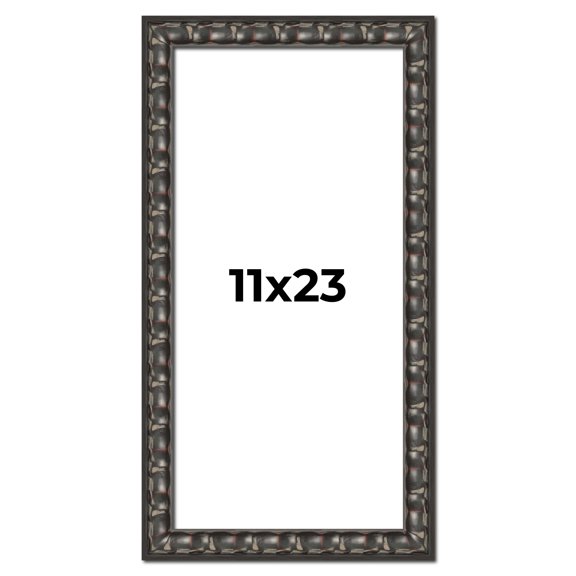 11x23 Frame Black-Brown Medieval Solid Wood Picture Frame | 1.5 Inch Moulding Width | Gotham
