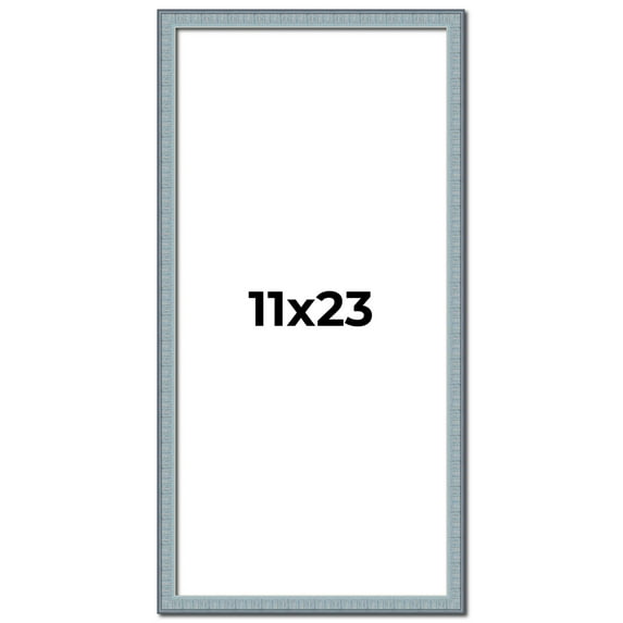 11x23 Frame Blue Scuffed Farm Board Solid Wood Picture Frame Width 0.75 Inches | Interior Depth 0.5