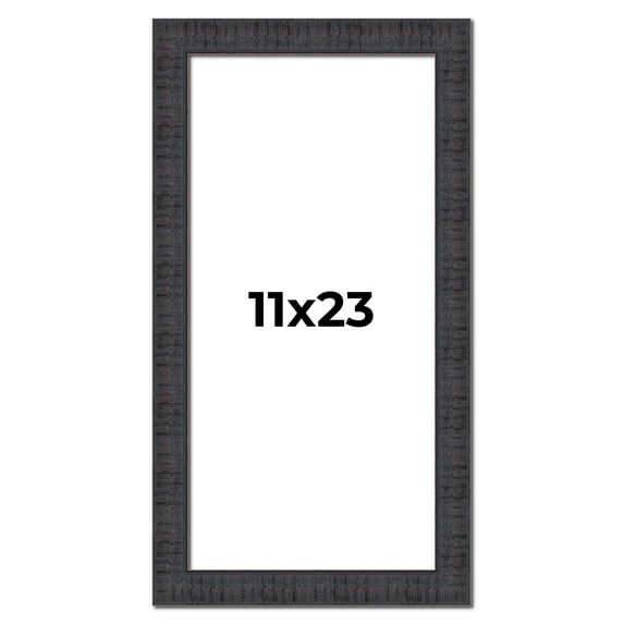 11x23 Frame Brown Rustic Solid Wood Picture Frame 1.5 Inches Wide | Interior Frame Depth 0.5 Inches