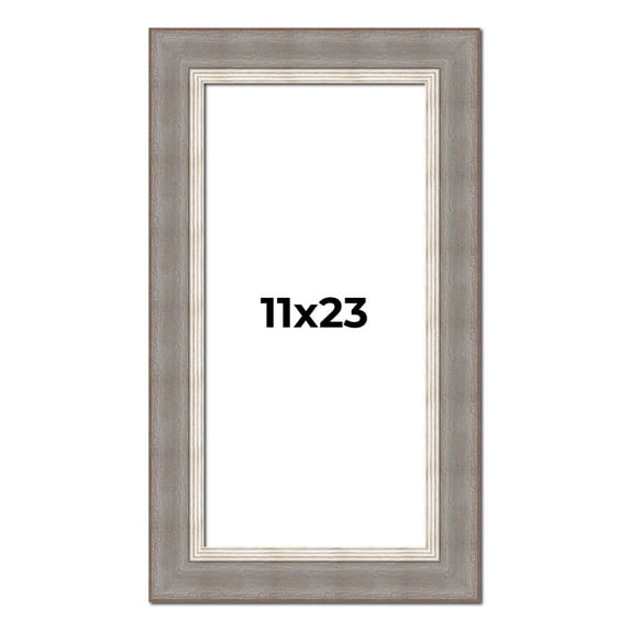 11x23 Frame Grey Real Wood Picture Frame Width 2.75 Inches | Interior Frame Depth 0.5 Inches |