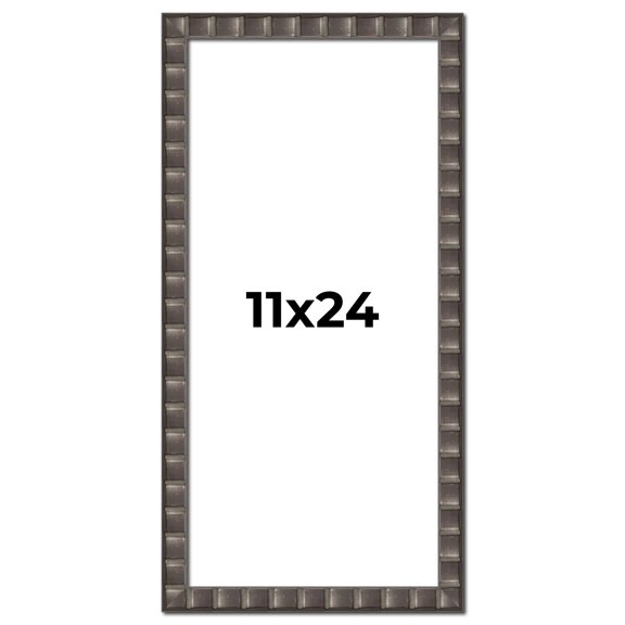 11x24 Frame Black Brown Chestnut Mosaic Solid Wood Picture Frame | 1.125 Inch Moulding Width |