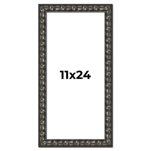 11x24 Frame Black-Brown Medieval Solid Wood Picture Frame | 1.5 Inch Moulding Width | Gotham