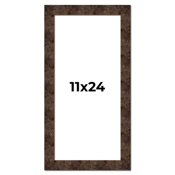 11x24 Frame Brown Burl Real Wood Picture Frame Width 1.625 Inches | Interior Frame Depth 0.5 Inches