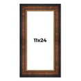 thumbnail image 1 of 11x24 Frame Brown Walnut Gold Ornate Trim Solid Wood Plein Air Picture Frame | 3 Inch Moulding, 1 of 8