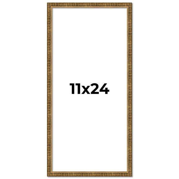 11x24 Frame Gold Kingsley Distressed Solid Wood Picture Frame Width 0.75 Inches | Interior Frame