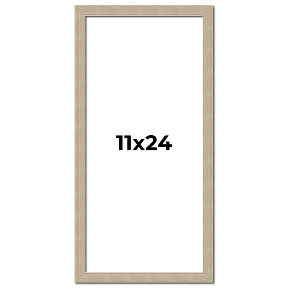 11x24 Frame Grey Solid Wood Picture Frame Width 1 Inches | Interior Frame Depth 0.5 Inches |