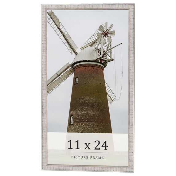 11x24 Frame White Real Wood Picture Frame Width 0.75 inches | Interior Frame Depth 0.5 inches |