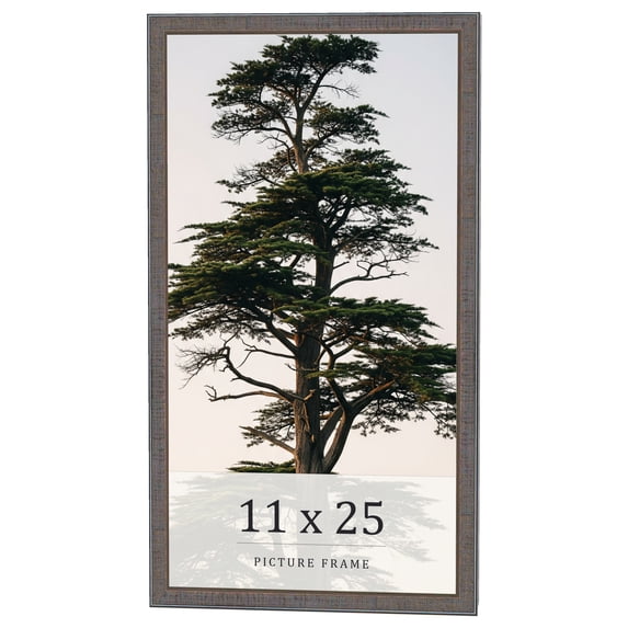 11x25 Frame Blue Kingsley Pewter Solid Wood Picture Frame Width 0.75 Inches |Interior Depth 0.5