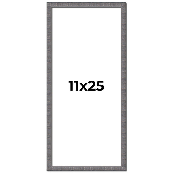 11x25 Frame Blue Kingsley Pewter Solid Wood Picture Frame Width 0.75 Inches |Interior Depth 0.5