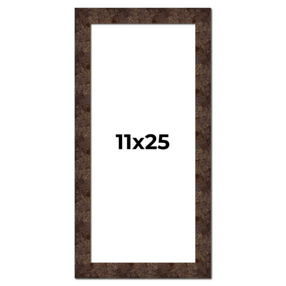11x25 Frame Brown Burl Real Wood Picture Frame Width 1.625 Inches | Interior Frame Depth 0.5 Inches