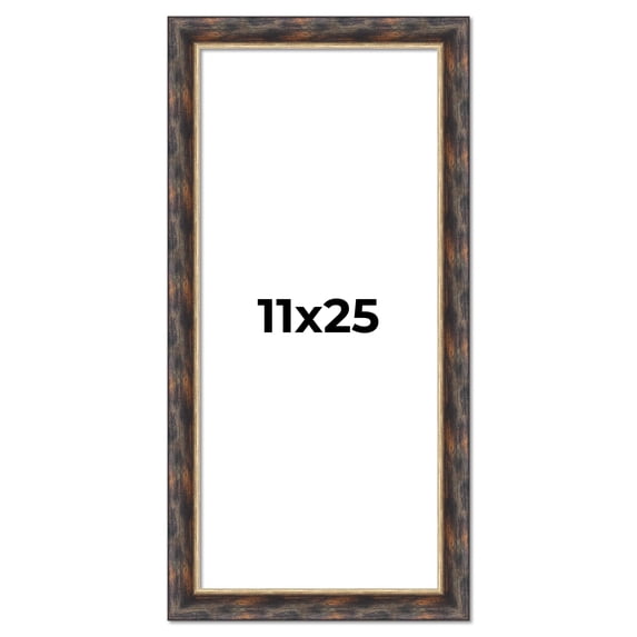 11x25 Frame Gold Real Wood Picture Frame Width 1.5 inches | Interior Frame Depth 0.5 inches |