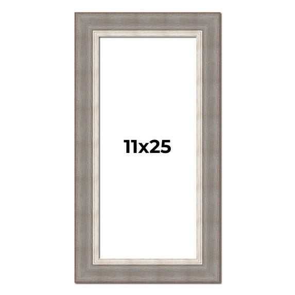 11x25 Frame Grey Real Wood Picture Frame Width 2.75 Inches | Interior Frame Depth 0.5 Inches |