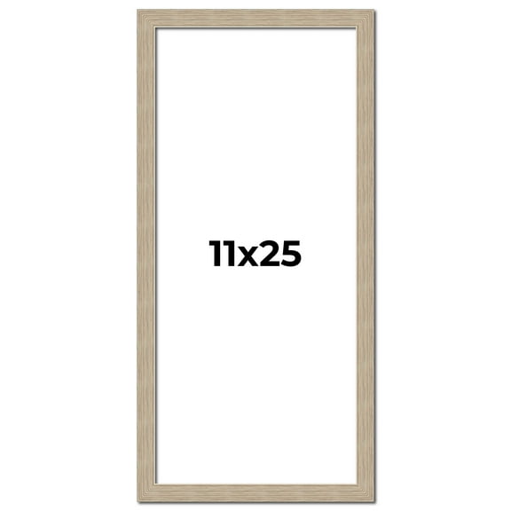 11x25 Frame Grey Solid Wood Picture Frame Width 1 Inches | Interior Frame Depth 0.5 Inches |