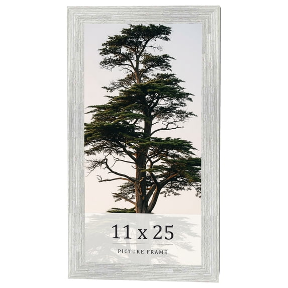 11x25 Frame White Real Wood Picture Frame Width 1.5 inches | Interior Frame Depth 0.5 inches | Barn