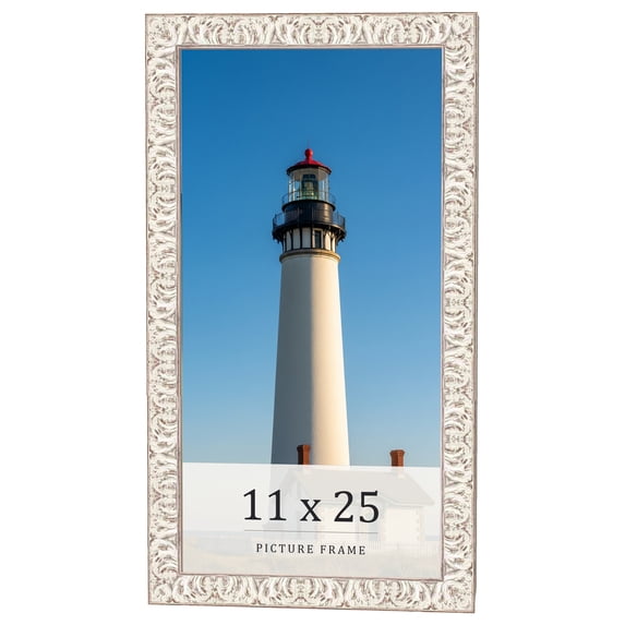 11x25 Frame White Real Wood Picture Frame Width 1.5 inches | Interior Frame Depth 0.5 inches |